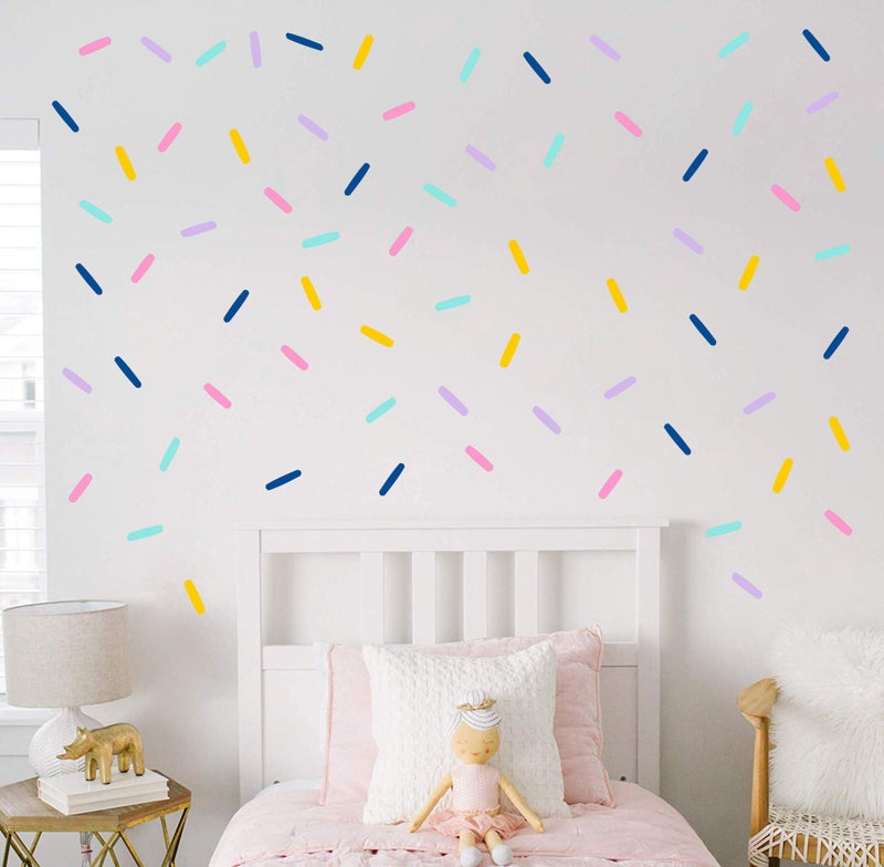 Easu Sprinkles Fabric Wall Decals Mini Bar Stickers Confetti Wall Decal Removable Peel and Stick Decals Kids Room Decor - Image 3